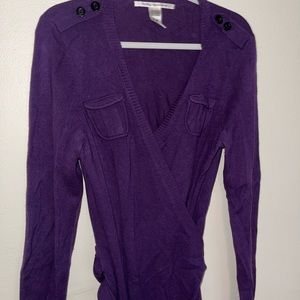 diane von furstenberg (DVF) purple sweater wrap dress